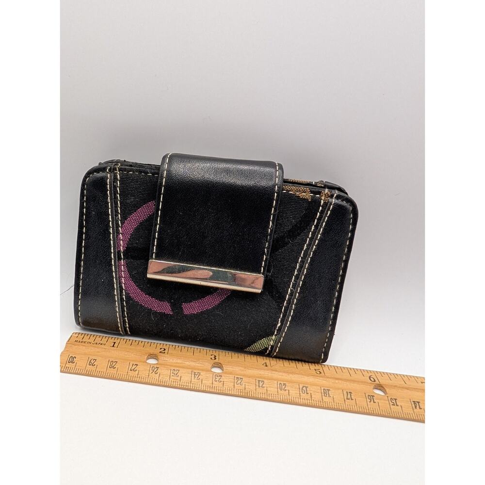 No Brand Women's Black Fabric Leather Wallet 4.5in RFID Style